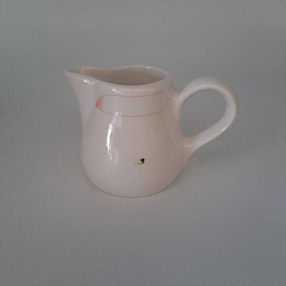 Syracuse Syralite Creamer Pitcher With Orange Stripe Design - Picture 5 of 10